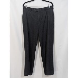 Brooks Brothers Men's 1818 Madison Charcoal Wool Dress Pants W35 Ankle Length